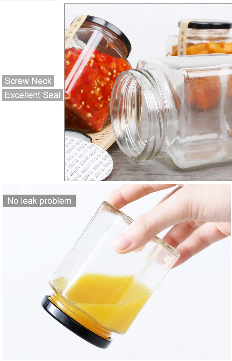 Fashionable Food Glass Jar for Salad Corn Honey Custom Glass Candle Jars Candle Jars Glass with Lids Glass Jar for Cream Clear Transparent Round Glass Jar