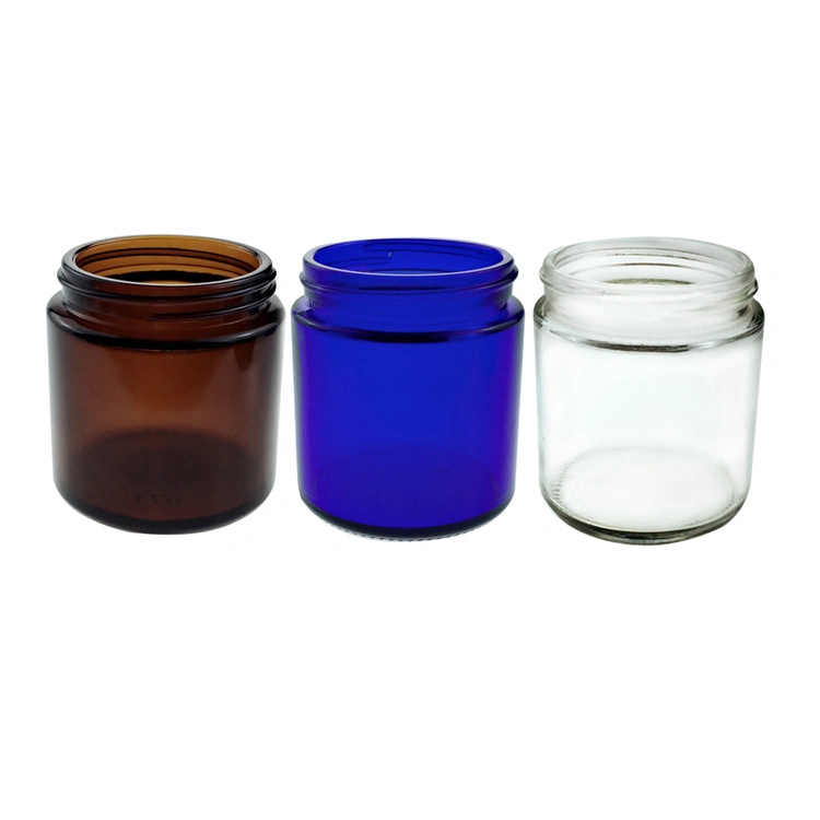 240ml Clear Glass cosmetic Jars with Plastic Cap, Food Grade Materials