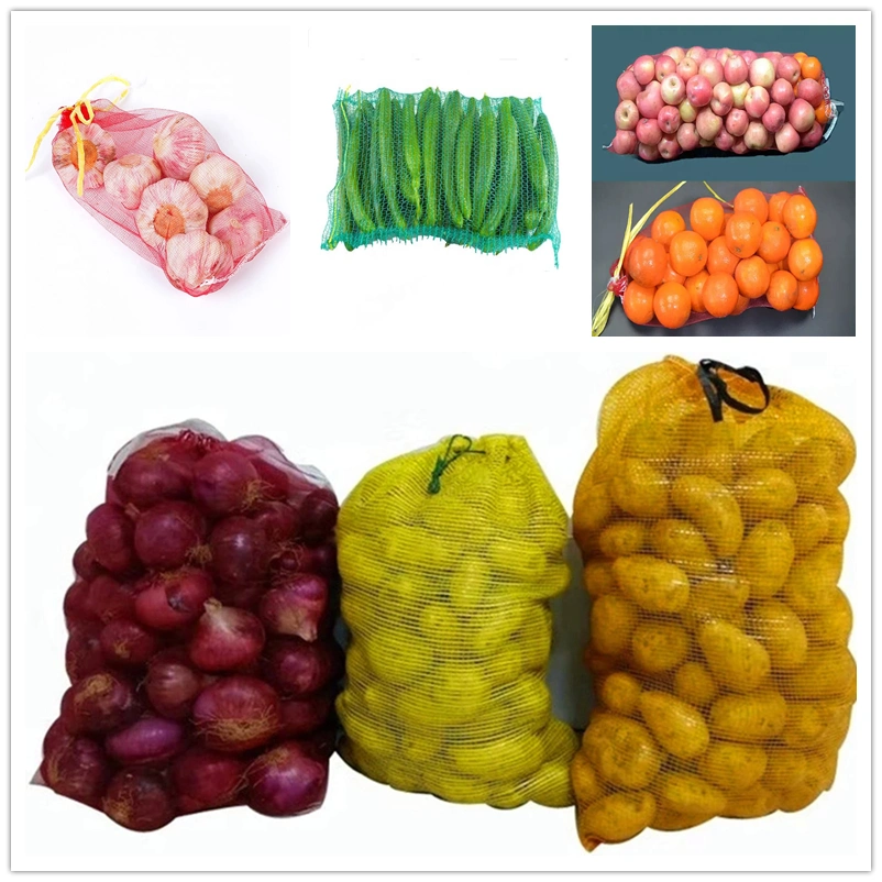 10kg to 50kg PP Leno Mesh Bag Plastic Woven Net Bag for Onions Vegetables Packing