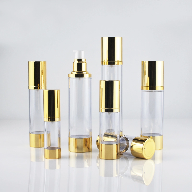 Gold Pump Airless Bottle Acrylic Airless Bottle Airless Pump Bottle 50ml 30ml 15ml