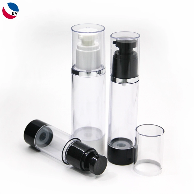 Clear Round Airless Cosmetics Packaging 4oz Airless Pump Bottle