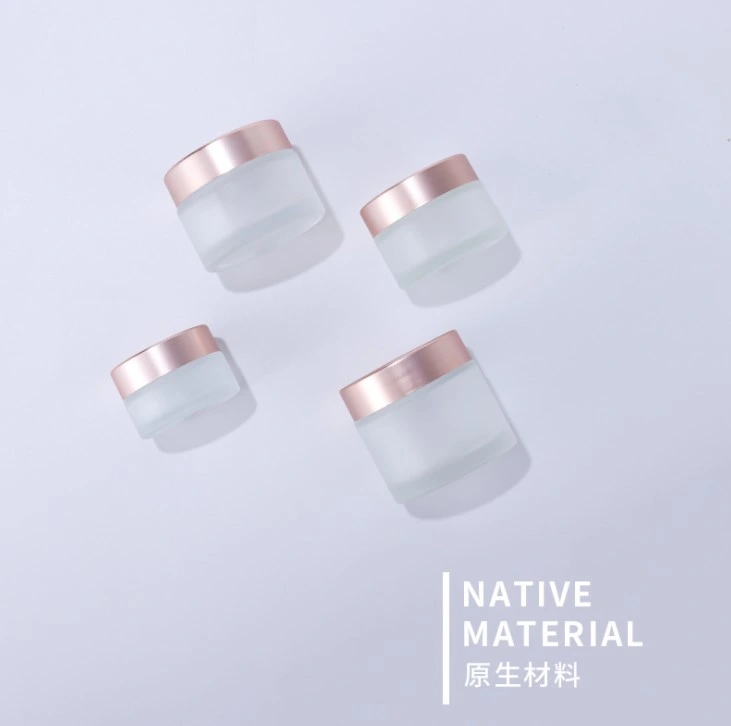 Manufacturers Stock 15g Glass Cosmetic Jar 30g Face Cream Cans 15g Frosted Rose Gold Cream Bottles