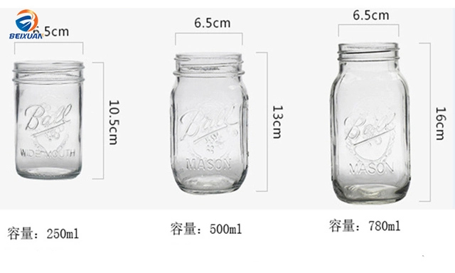 650ml Storage Jar Ice Cream Beverage Glass Bottle Mason Jar Honey Jar with Screw Cap