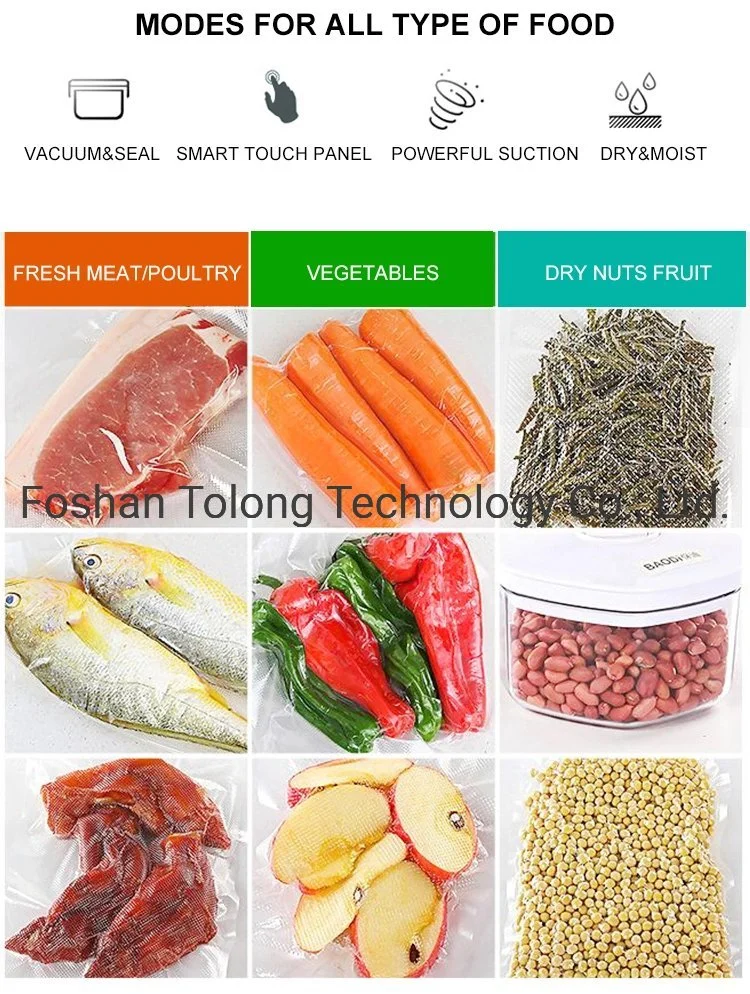Food Vacuum Sealer Vacuum Bag Sealing Machine Electric vacuum Pouch Packaging Machine Fish Fruit Meat Packer with 15PC Bags Free