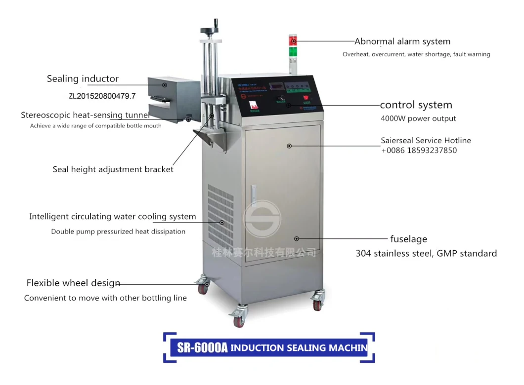 Stand Type Continuous Heat Induction Sealer Aluminum Foil Sealing Machine