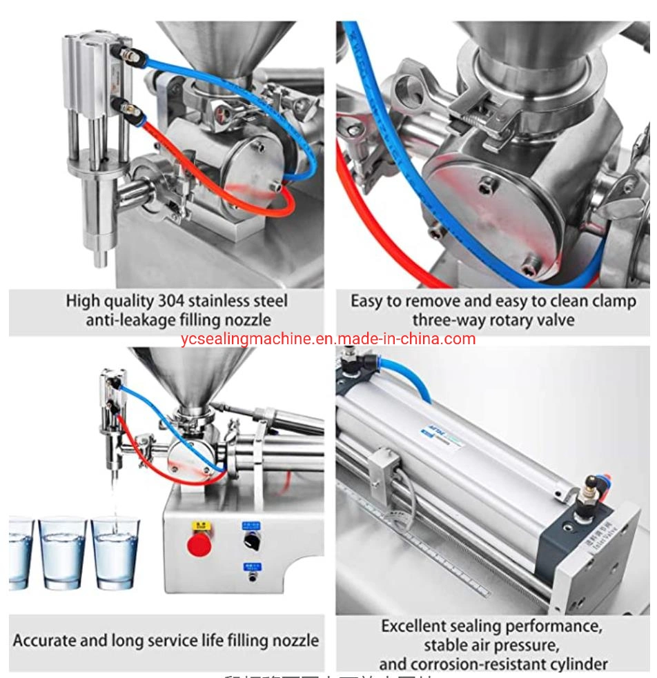 Semi-Automatic Paste and Liquid Paste Filling Machine for Water and Tea/Juice/Honey/Alcohol/Disinfectant