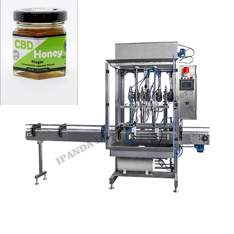 Automatci 4 Nozzles Liquid Paste Filling Machine Comestics Production Line