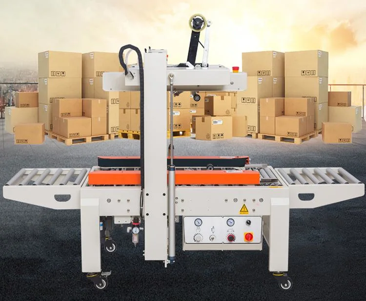 Left and Right Drive Automatic Carton Sealing Machine Flap Carton Sealing Machine Automatic Carton Box Sealer