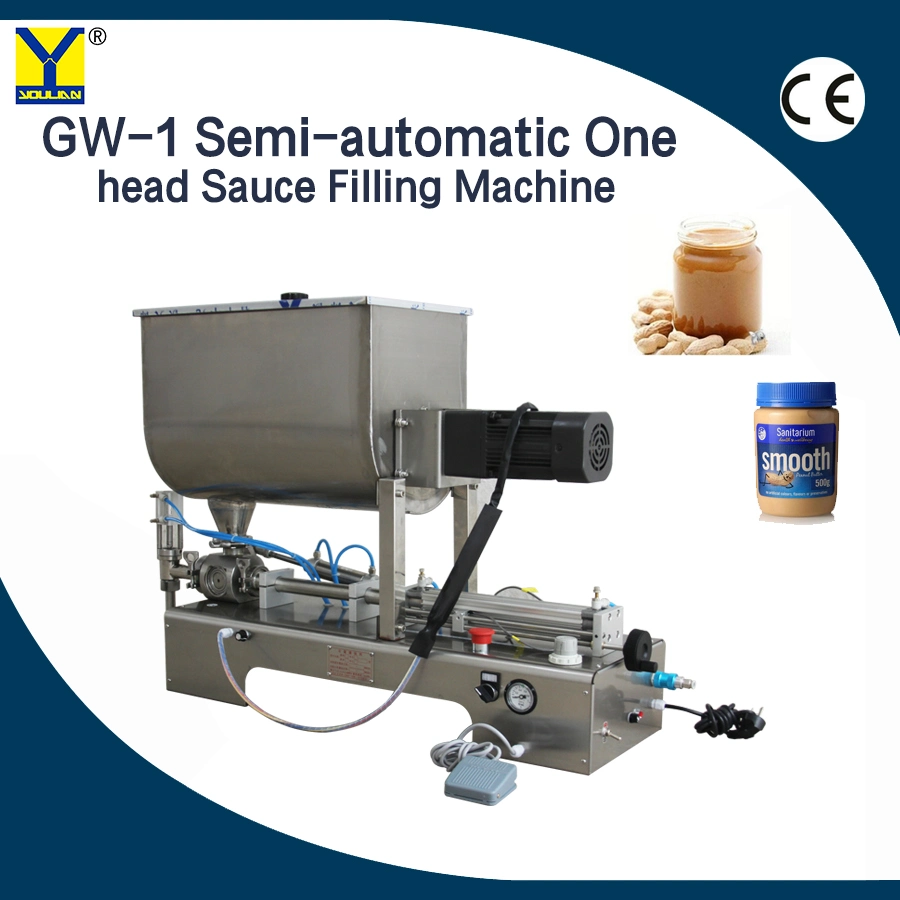 Gw-1 Single Head Semi Automatic Volumetric Thick Liquid Filler Cream Lotion Bottle Filling Machine for Cosmetic