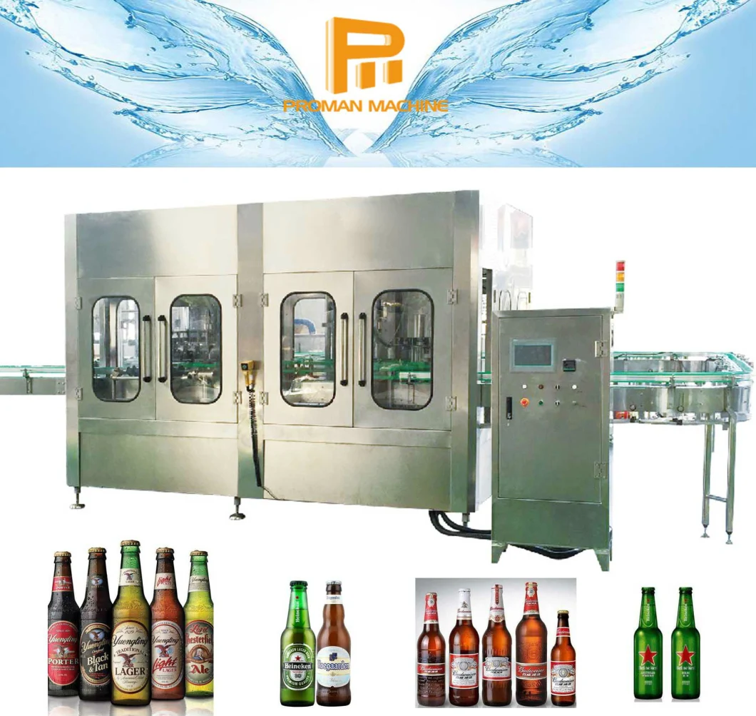 2000bph Full Auto Beer Filling Machine Beverage Bottle Washing Bottling Capping Equipment