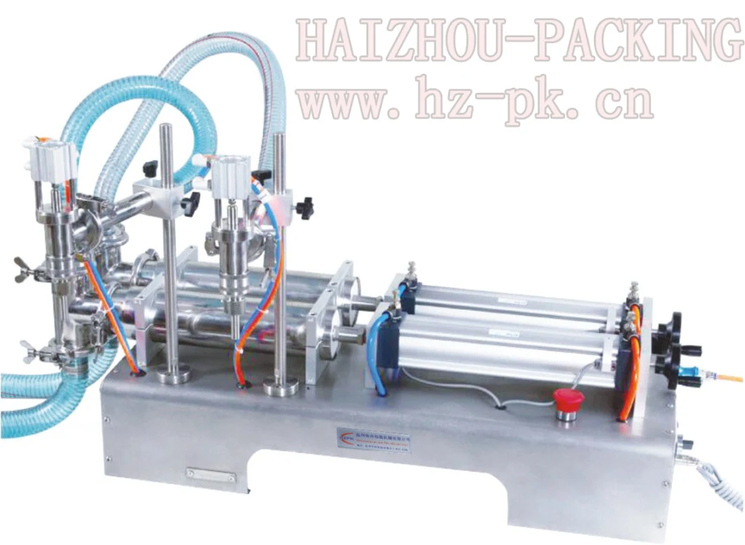 10-100ml Pneumatic Horizontal Double Head Liquid Filling Machine Filler