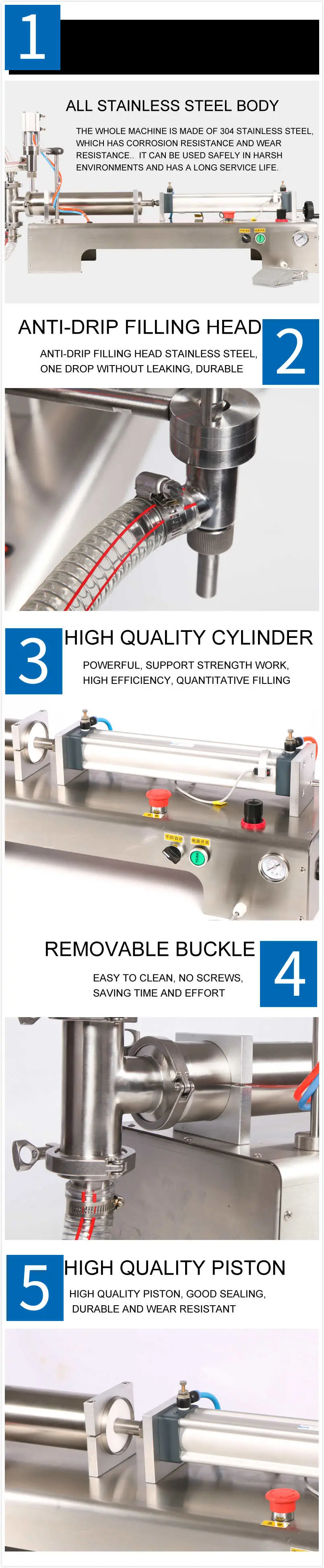 Pneumatic Horizontal Single Head Liquid Filling Machine Filler 100ml (G1WY)