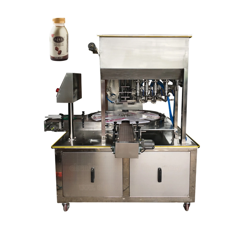 Automatic Chocolate Milk Drink Plastic/Glass Bottle Filling Sealing Machine Sealer