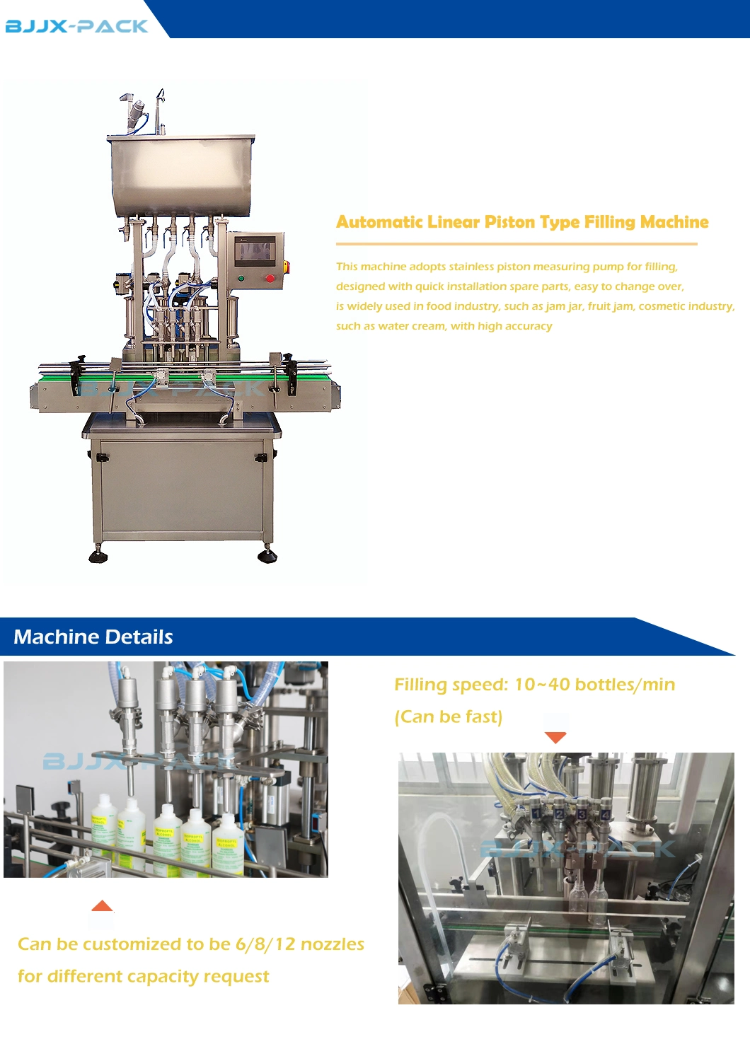 Automatic 100-1000ml Linear Liquid Inline Packaging System Filling Machine