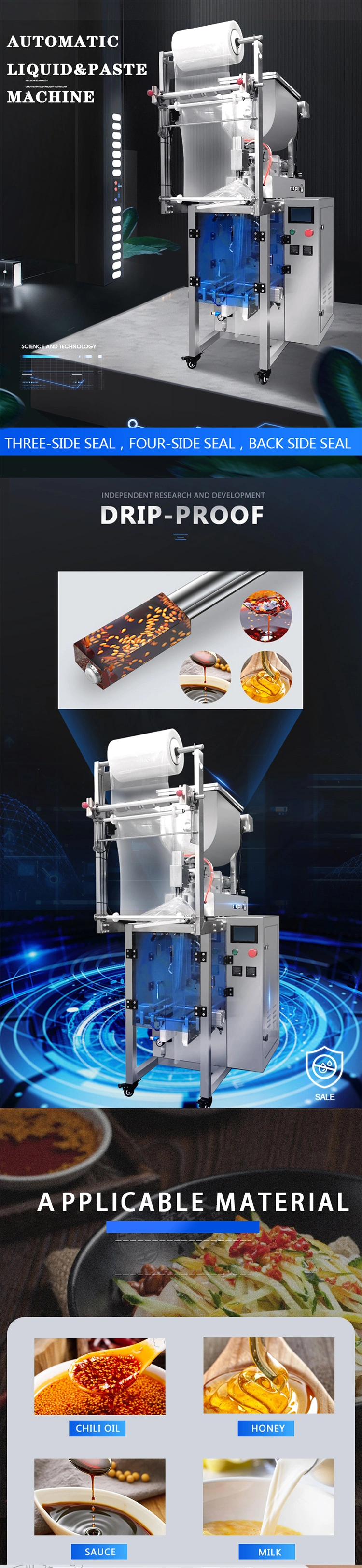 Ice Pop Ice Lolly Ice Candy Ketchup Tomatoes Paste Yogurt Liquid Filling and Packaging Machine