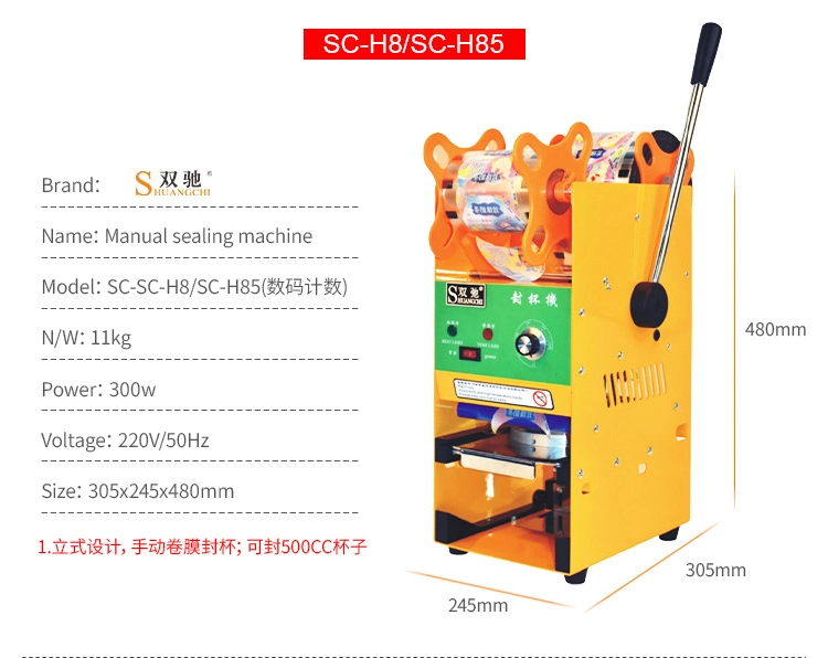 Manual Cup Sealing Machine 500cc Sealer with Counting Version