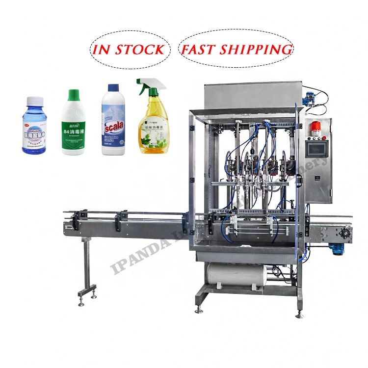 Automatic Pneumatic 4 Heads Hand Sanitizer Gel Alcohol Disinfectant Spray Bottle Filling Sealing Machine