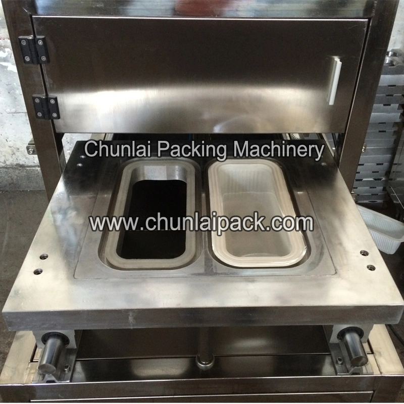 Automatic Vacuum Map Tray Sealer Machine Food Tray Sealing Packing Machine