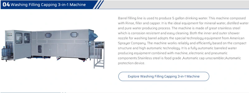 Automatic Water Bottle Filling Machine/Bottle Washing Filling Capping 3 in 1 Equipment