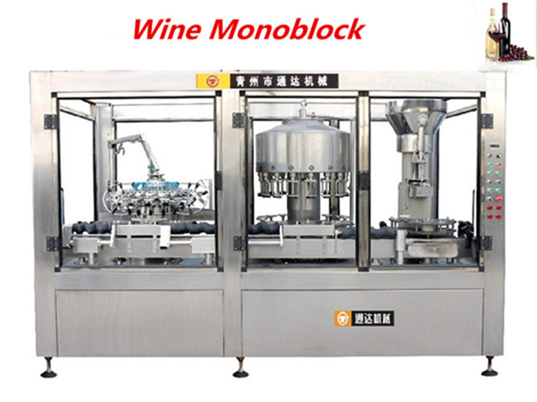 Automatic High Speed Milk/Juice/Wine Glass Bottle Monoblock of Riser Filler Capper Machine
