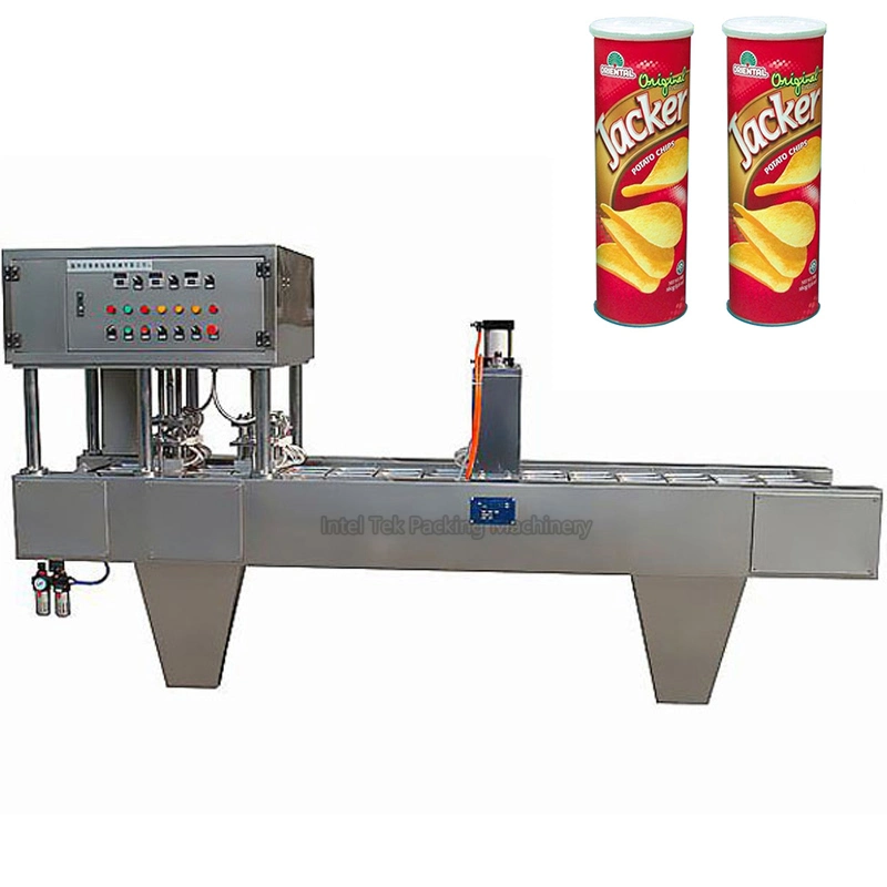 Automatic Potato Chip Cans Snack Can Aluminum Foil Sealing Machine
