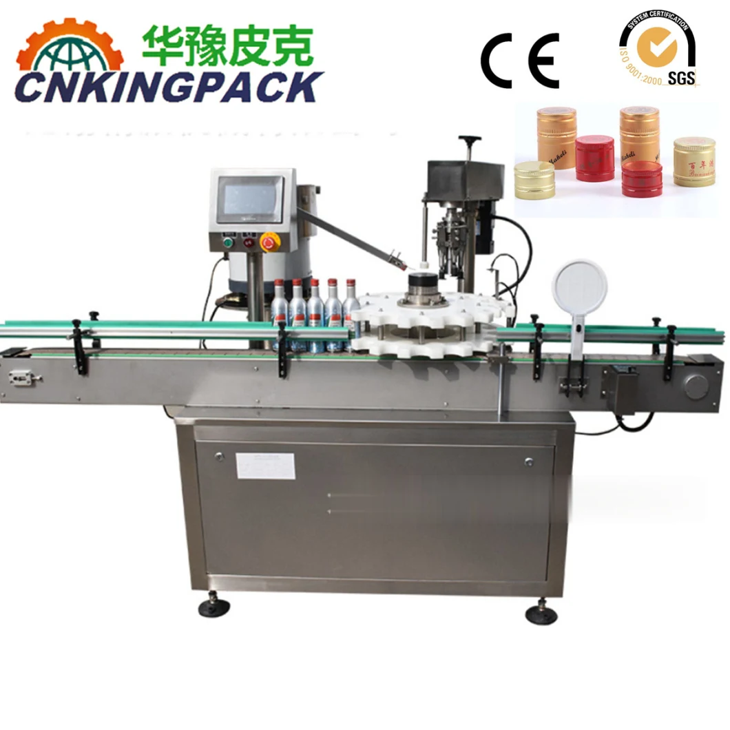 Single Head Ropp Aluminium Lid Automatic Star Wheel Clamping Bottle Mouth Capping Machine