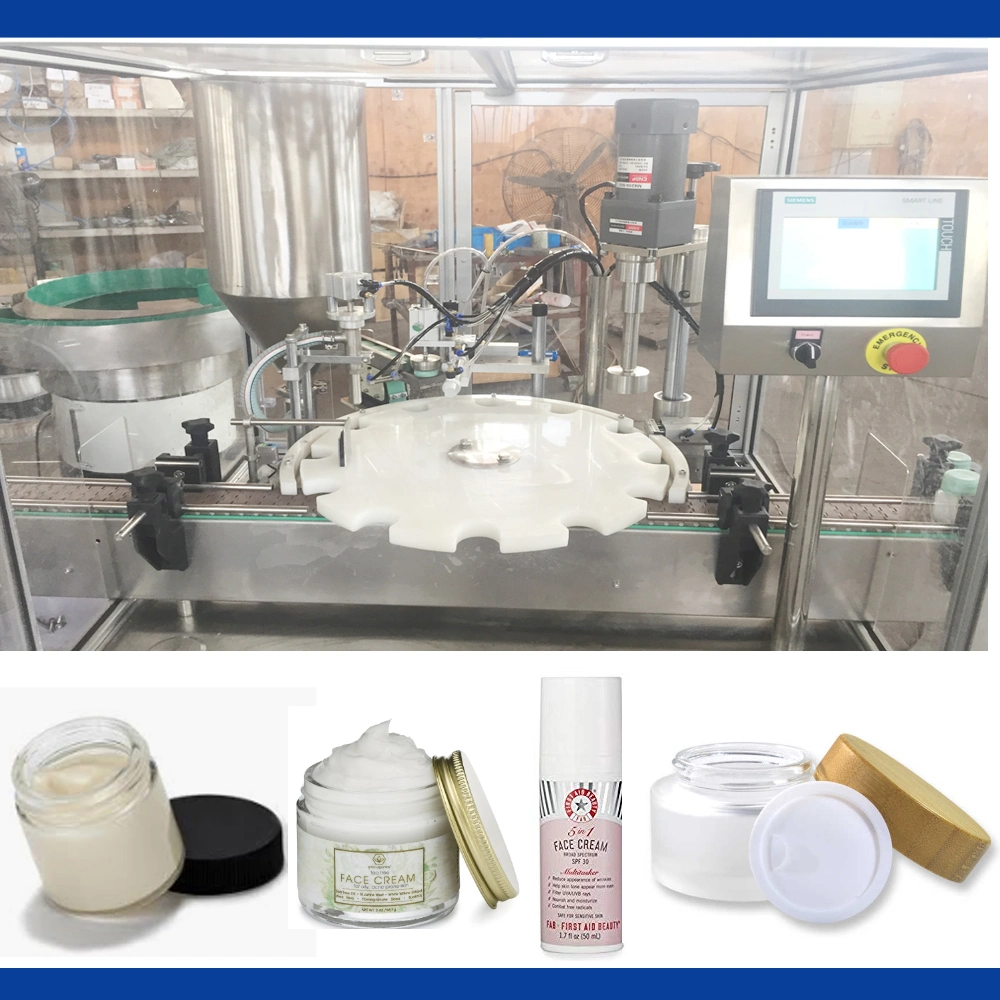 Touch Screen Control Cosmetic Cream Filling Capping Machine with Speed 20-30bpm