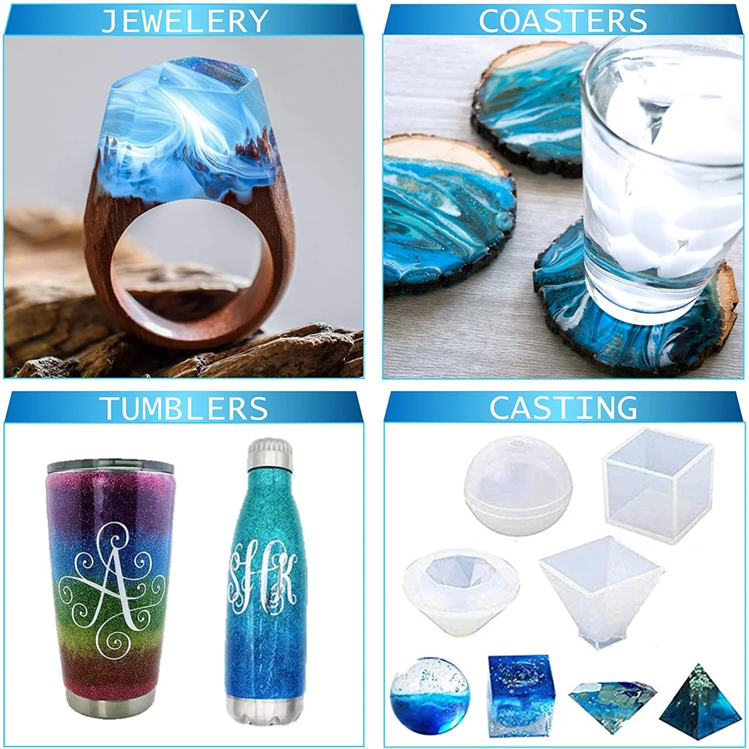 Epoxy Resin Wood Art Glitter Epoxy Crafts Tumblers Cups Epoxy Resin for Crystal Crafts DIY