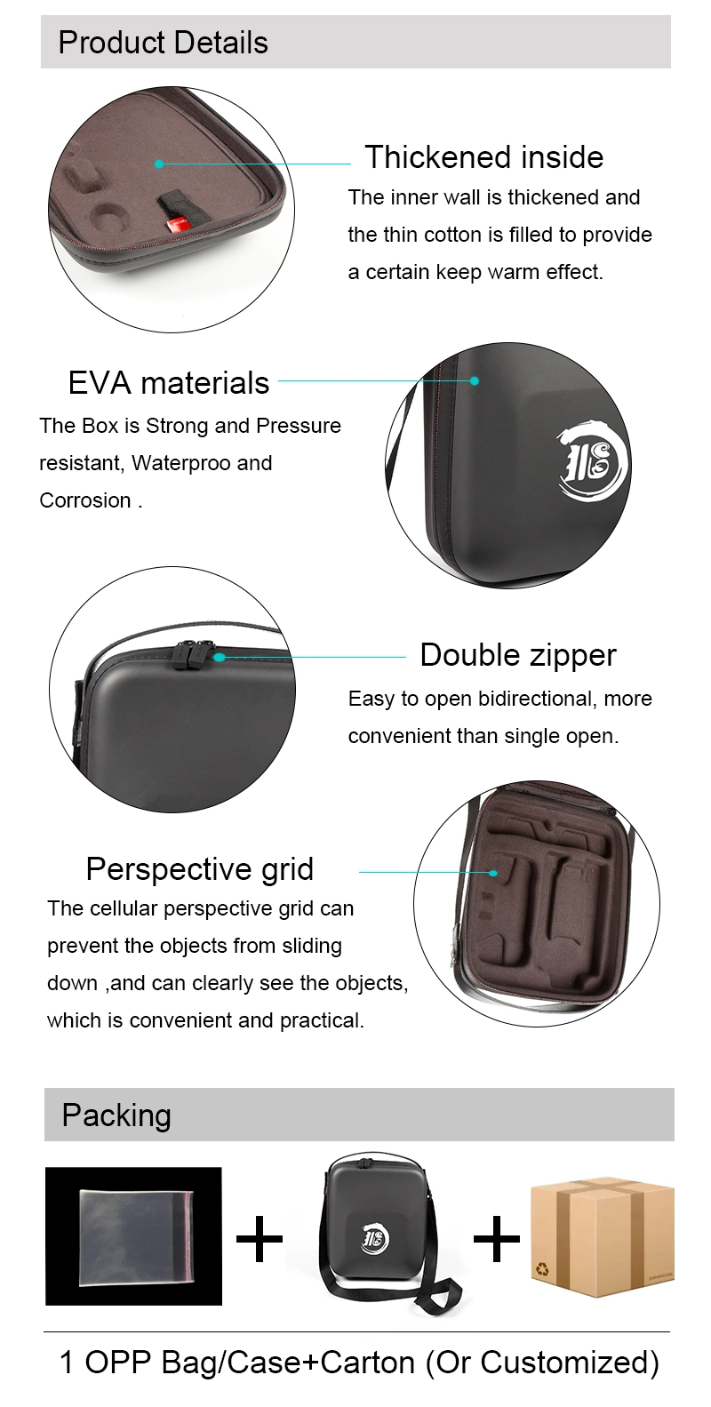 Protection Hard Shell EVA Travel Black Case Fits Portable Mini Drone EVA Case