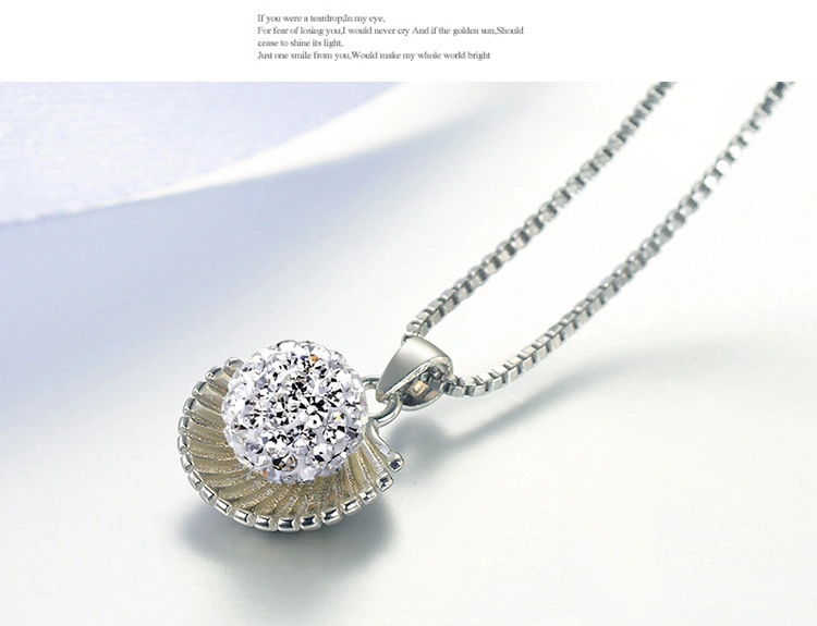 Penglv 2019 New Fashion Shell Full Crystal Ball Pendant Necklace Jewelry Wholesale 2016 New Pendant Necklace