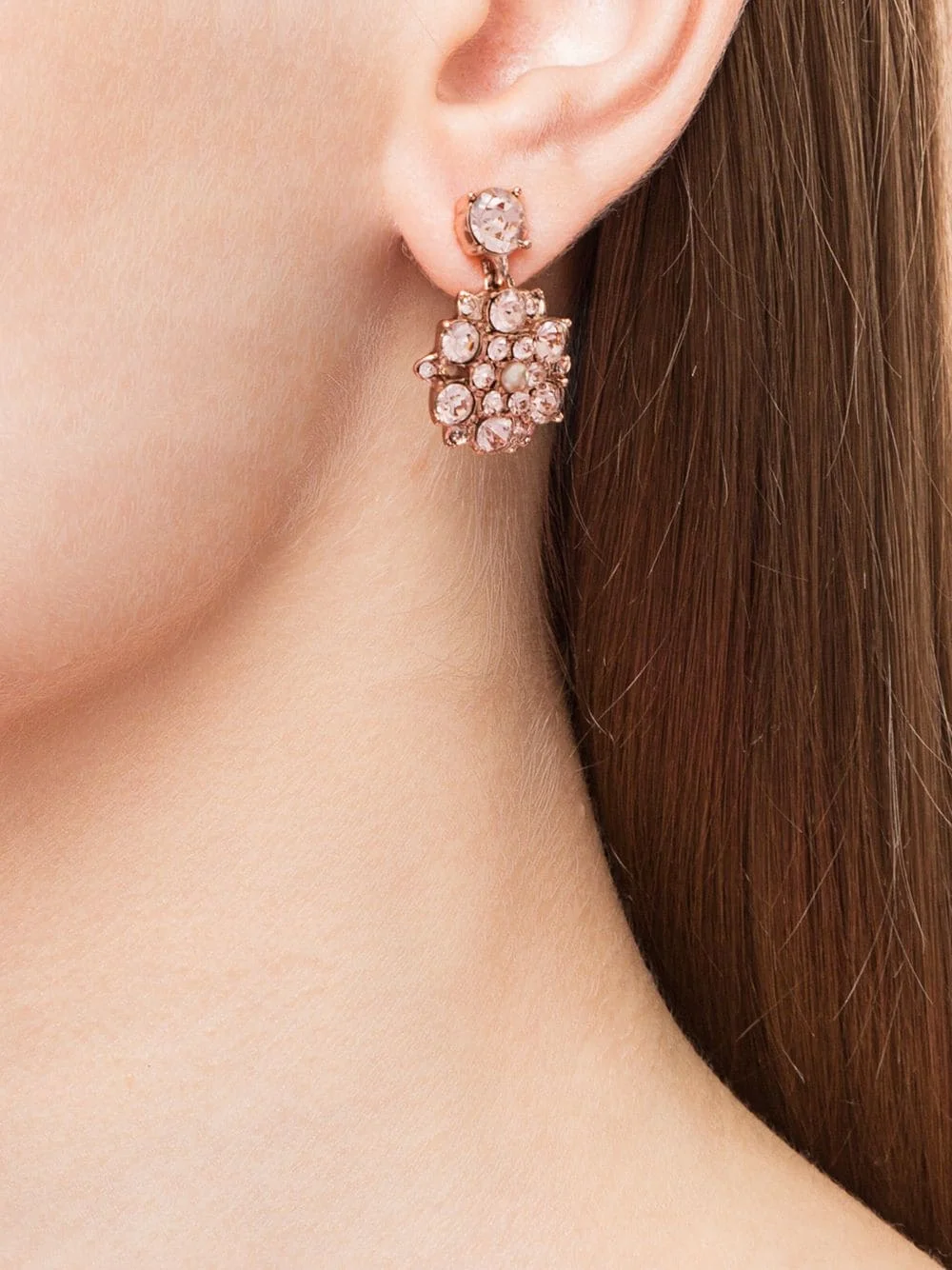 Fashionable and Elegant Pink Crystal Earrings Jewelry