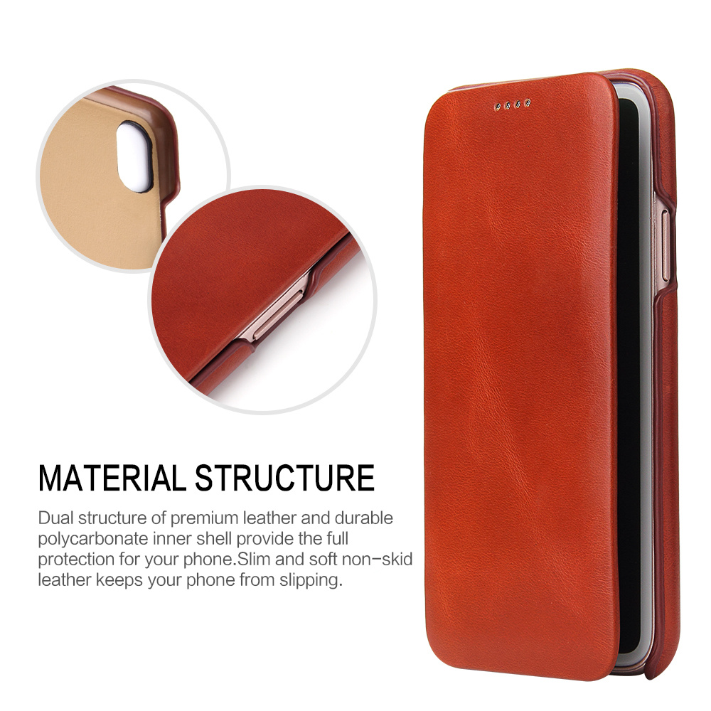 Handcraft Genuine Leather Mobile Phone Wallet Case for iPhone 8g Handcraft Leather Case