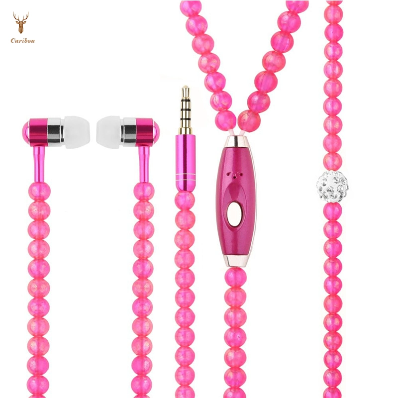 Fashionable Pearl Necklace Earphones Jewelry Beads Earbuds