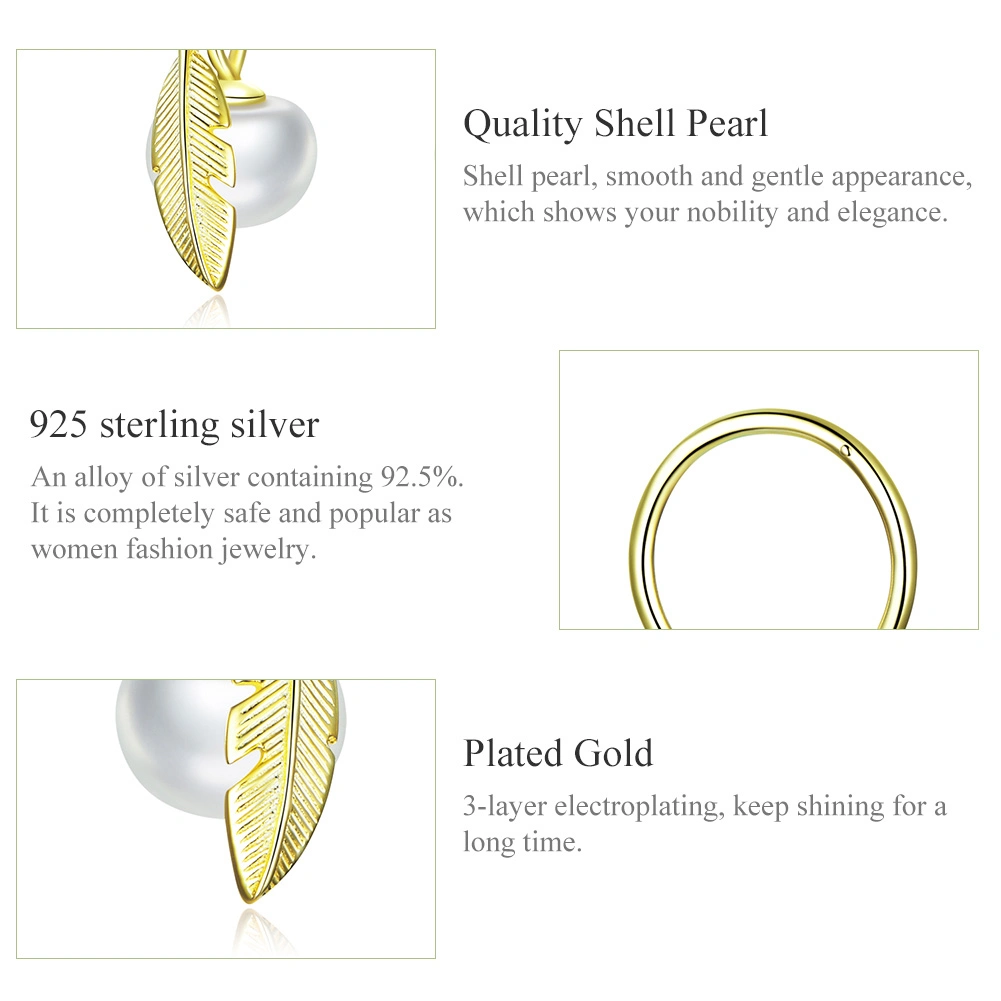 Elegant Gold Plated 925 Sterling Silver Freshwater Pearl Earrings