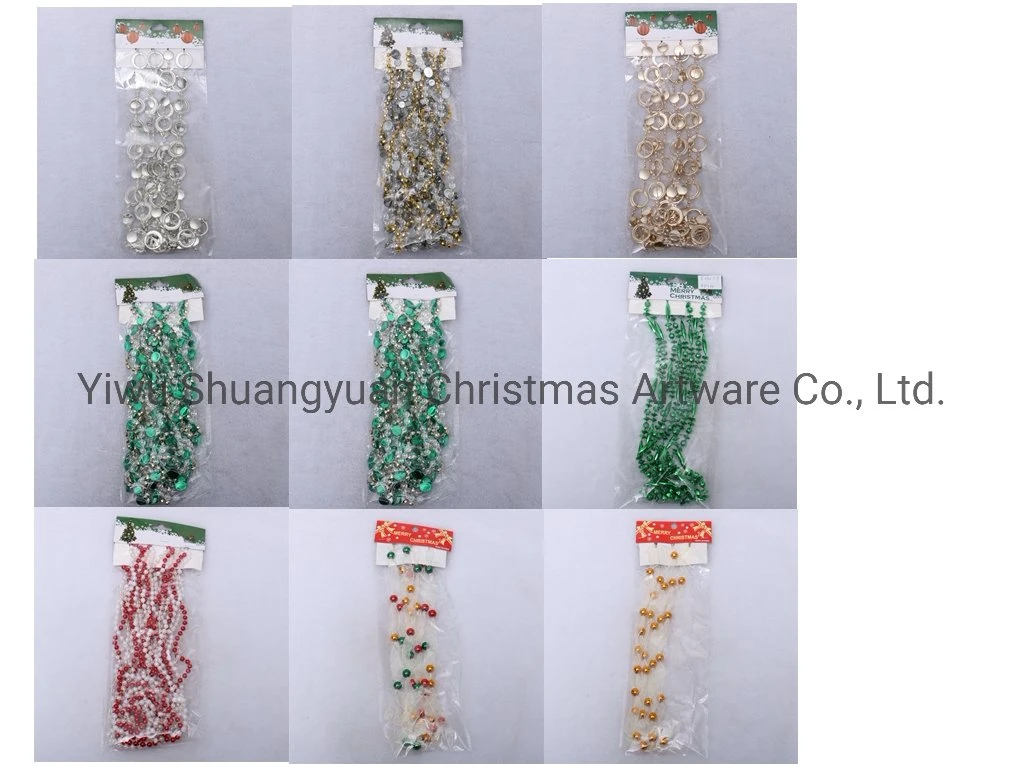 Christmas Tree Beads Garland Plastic Pearl Strands Chain