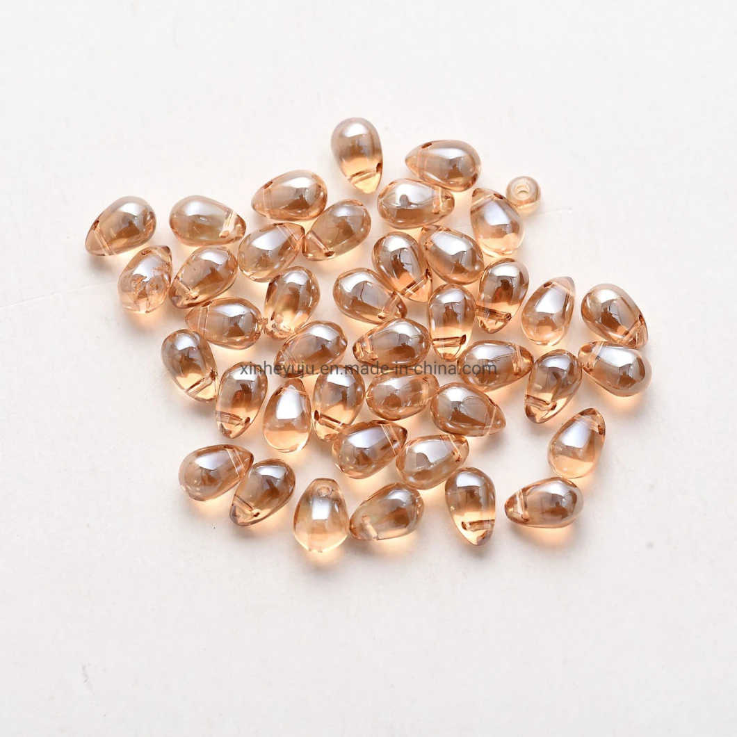 Champagne Crystal Glass Bead 2 Holes Clear Octagon Prism Bead