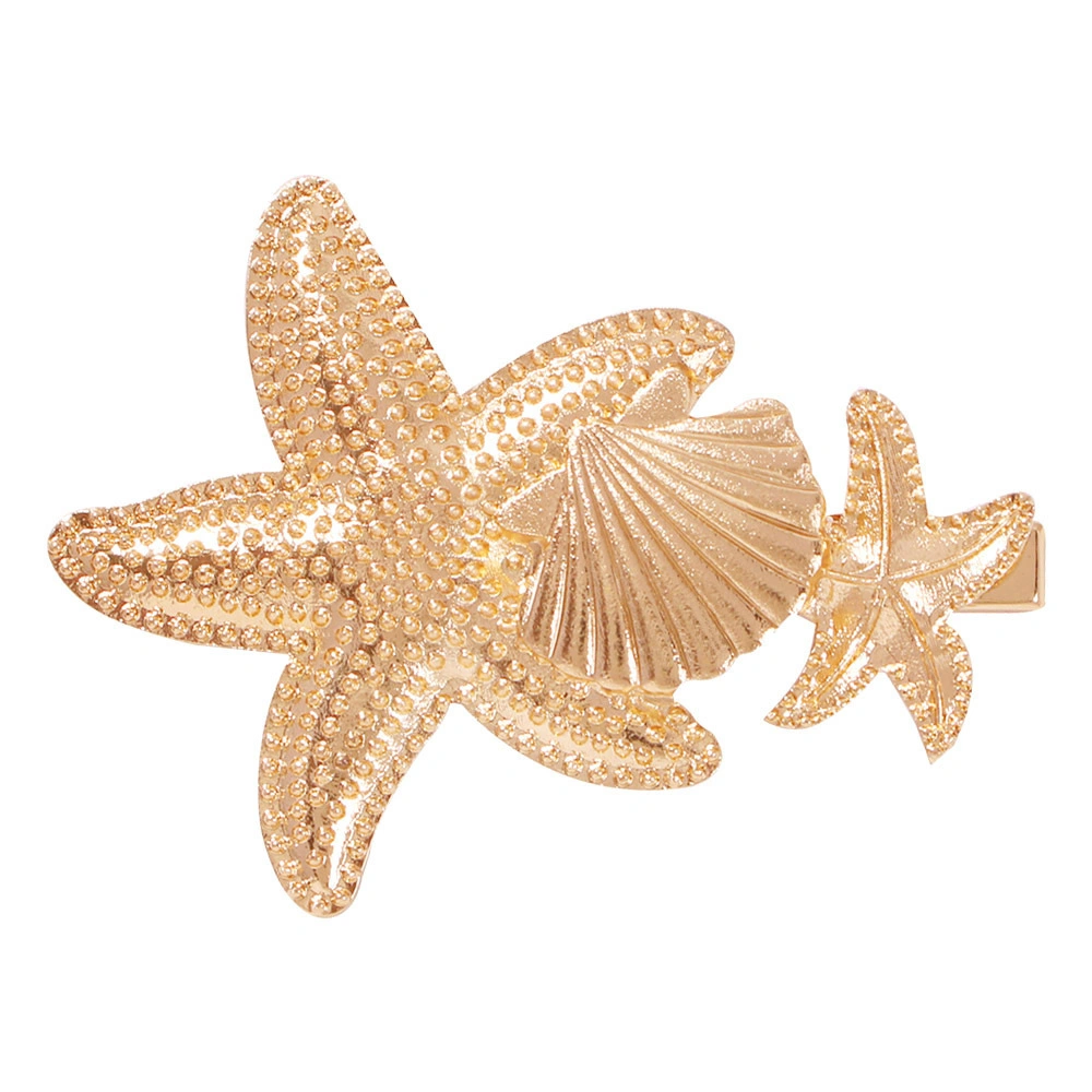 Hot Selling Personality Ocean Series Alloy Hair Clip Fashion Vacation Seashells Starfish Clipped Hair Accessories