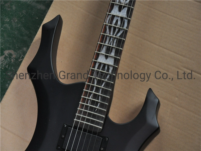 Custom Irregular Body Shape White Pearl Inlay Electric Guitar