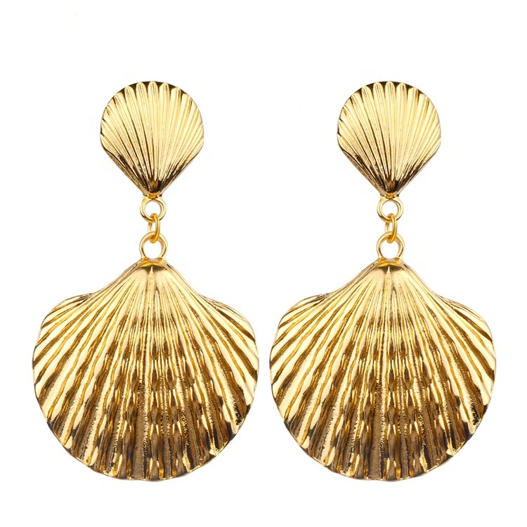 Gold Color Shells Beach Theme Boho Jewelry Shell Dangle Earring Drop Earring