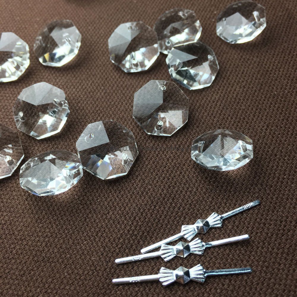 Clear Teardrop Crystal Chandelier Pendants Parts Beads, Hanging Crystals for Chandeliers