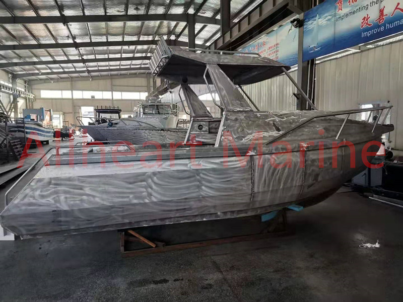Aluminum Fishing Boat 6.5m 22FT Cabin Boat Easy Craft Pontoon Boat Hardtop for Sale