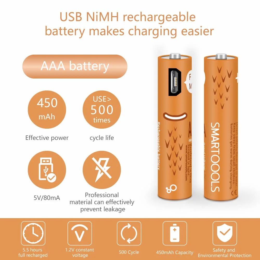 1.2V NiMH AAA Battery Rechargeable Battery 450mAh AAA NiMH Rechargeable AAA No. 7 Cell