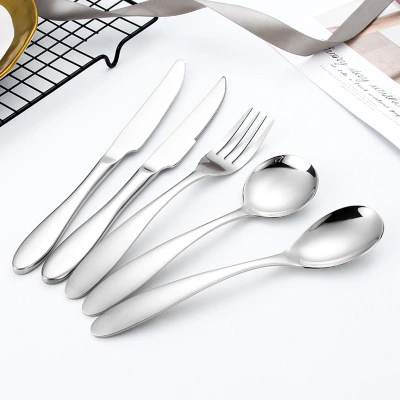 Elegant 073 Upscale 304 Stainless Steel Steak Fork Fork Spoon Spoon Coffee Spoon Hotel Western Restaurant Supplies Tableware