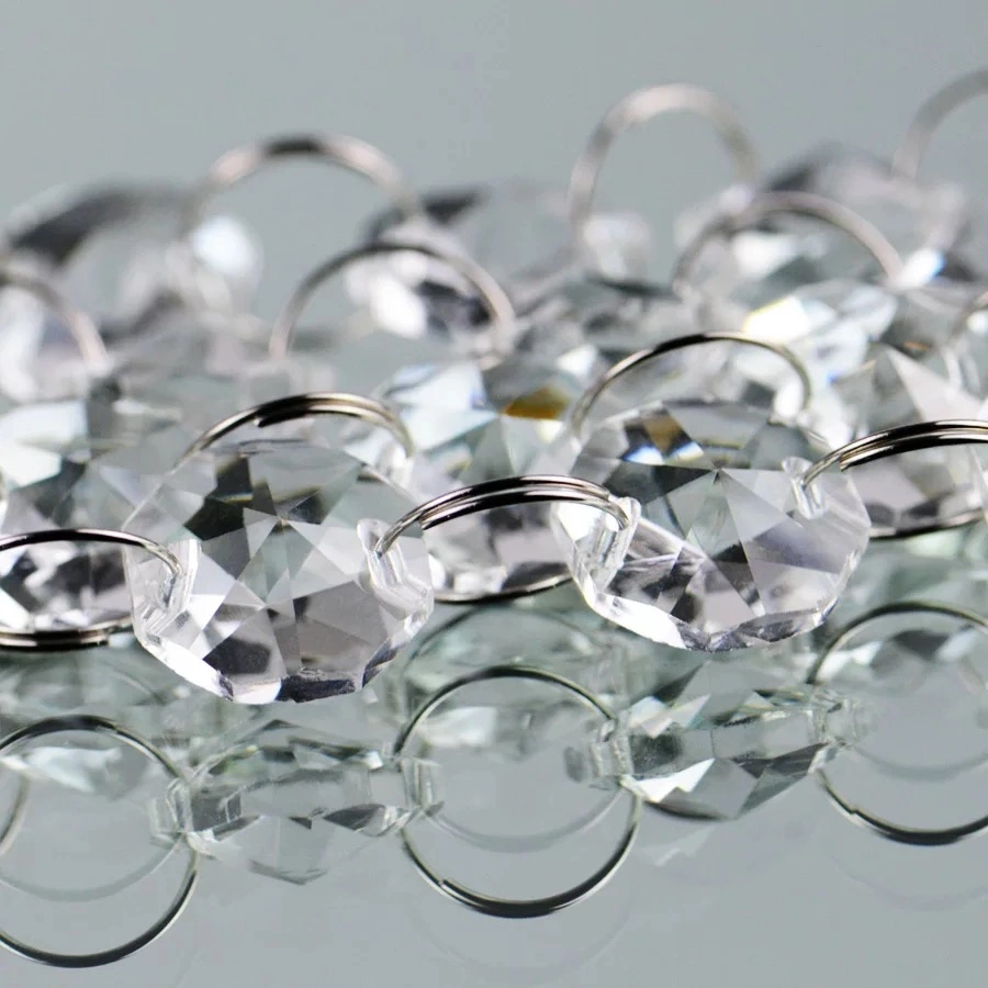 Asfour 30% Lead Crystal 16mm Clear Crystal Octagon Prism Beads