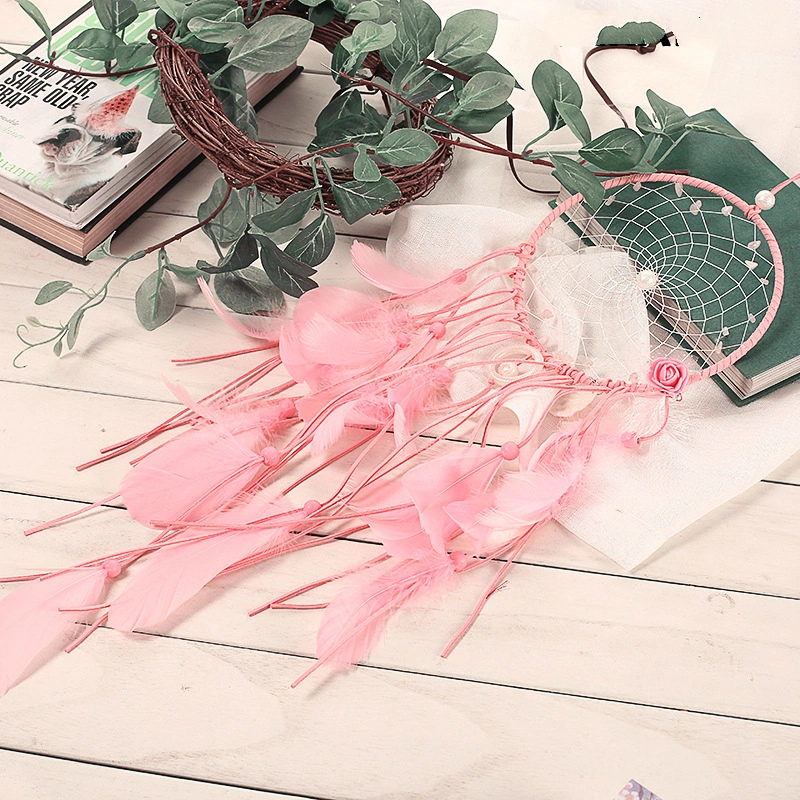 Flower Language Flower Throb Pink Shell Tassel Dream Catcher Pendant Handicraft Decoration Interior Decoration Gift