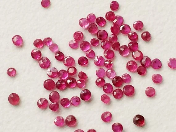 4mm Synthetic Ruby Beads with Hole Gemstone Loose Ruby Ball
