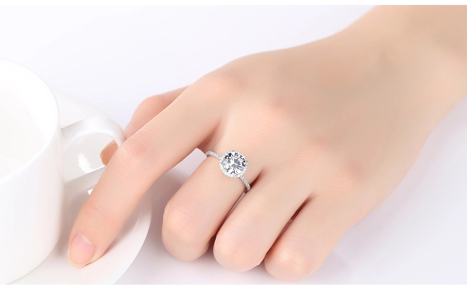 Unique Four Paws Silver Ring with Zircon for Women Engagement Silver Ring Jewelry