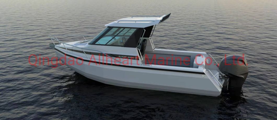 Aluminum Fishing Boat 6.5m 22FT Cabin Boat Easy Craft Pontoon Boat Hardtop for Sale