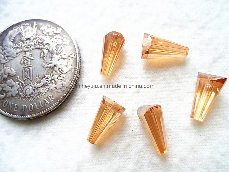 Champagne Crystal Glass Bead 2 Holes Clear Octagon Prism Bead