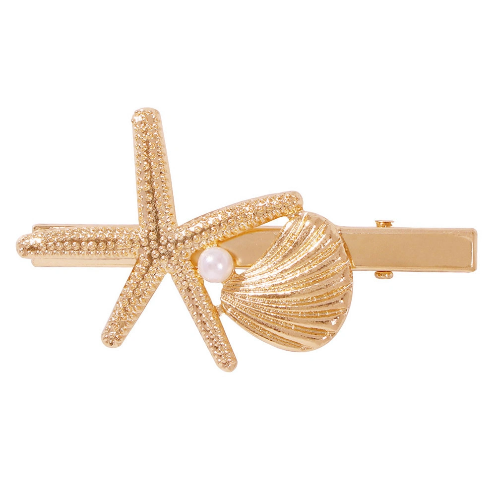 Hot Selling Personality Ocean Series Alloy Hair Clip Fashion Vacation Seashells Starfish Clipped Hair Accessories
